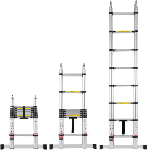VEVOR Telescoping Extension Ladder 16,5FT-Shape with Stabilizer Bar for RV