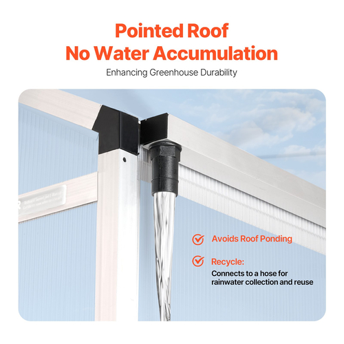 VEVOR Polycarbonate Θερμοκήπιο 6 x 4 Ft Υπαίθριο περίπατο Θερμοκήπιο για Κήπο