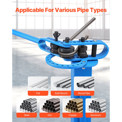 VEVOR Manual Pipe Bender Max 2&quot; OD Pipe Bending Tube with 14 Bending Dies