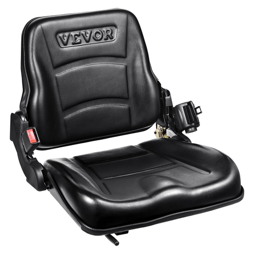 VEVOR Universal Forklift Seat, αναδιπλούμενο κάθισμα τρακτέρ με ρυθμιζόμενη γωνία πλάτη, μικροδιακόπτης και πτυσσόμενη ζώνη ασφαλείας, 6,3-13,4 ιντσών κάθισμα περονοφόρου για εκσκαφέα φορτωτή τρακτέρ
