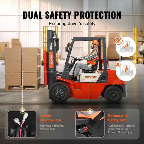 Κάθισμα VEVOR Universal Forklift, Πτυσσόμενο κάθισμα τρακτέρ με ρυθμιζόμενη γωνία πλάτη, μικροδιακόπτης, ζώνη ασφαλείας και υποβραχιόνια, κάθισμα τρακτέρ 6,3-13,4 ιντσών για εκσκαφέα φορτωτή τρακτέρ