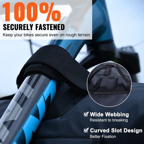 VEVOR Tailgate Bike Pad, 840 mm Truck Tailgate Pad Carry 2 Mountain Bikes, Pail Protection Pack με ανακλαστικές λωρίδες και τσέπες εργαλείων, Universal μαξιλαράκι πίσω πόρτας για φορτηγά μικρού μεγέθους