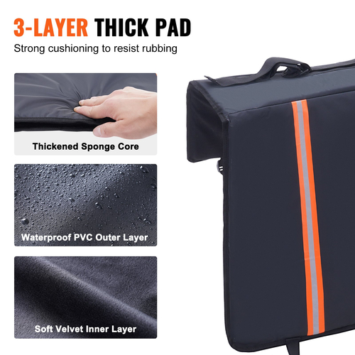 VEVOR Tailgate Bike Pad, 62&quot; Truck Tailgate Pad Carry 6 Mountain Bikes, Pail Protection Pack με ανακλαστικές λωρίδες και τσέπες εργαλείων, Tailgate Pad με άνοιγμα κάμερας για Pickup Trucks