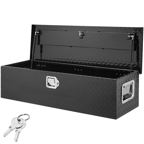 Κιβώτιο εργαλείων κρεβατιού φορτηγού VEVOR Heavy Duty, Εργαλειοθήκη Diamond Plate με Πλαϊνή λαβή και κλειδαριά κλειδαριάς, Storage Tool Box Chest Box Organizer για παραλαβή, Κρεβάτι φορτηγού, RV, Trailer, 39&quot;x13&quot;x10&quot;, Μαύρο