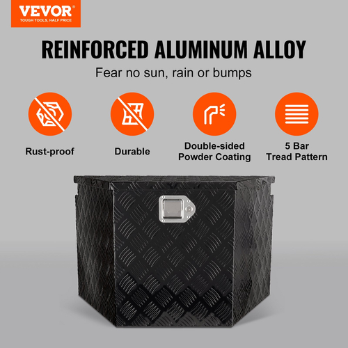 VEVOR Trailer Tongue Box, Αλουμίνιο Diamond Plate Tongue Box Box Box, Heavy Duty Trailer Box Storage with Lock and Keys, Utility Trailer Tongue Box για Pickup Truck, RV, Trailer, 29&quot;x16.2&quot;x18