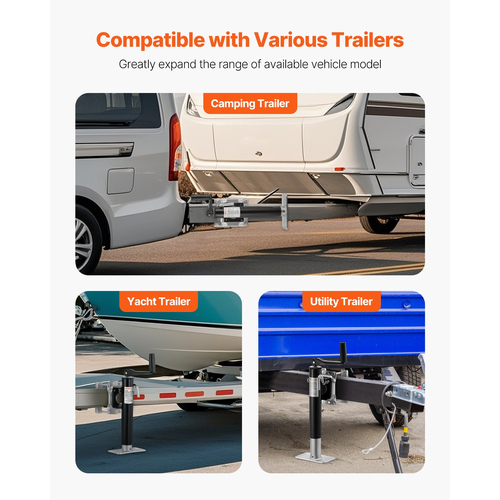 VEVOR Trailer Jack Bolt-on Trailer Tongue Jack 2000 lbs Dynamic Load 10&quot; Travel