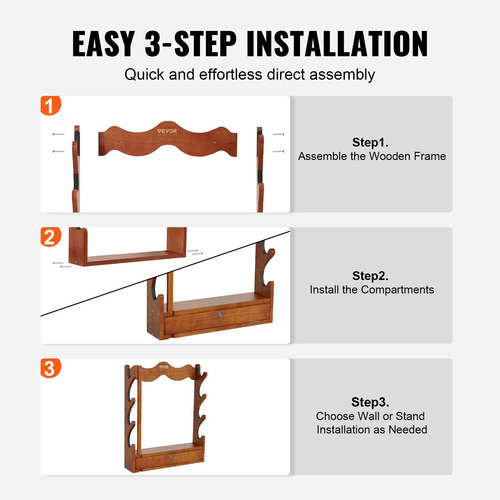 VEVOR Gun Rack 4-Slot Ξύλινη ράφι όπλων επίτοιχη βάση οθόνης όπλων που χωρά 4 τουφέκια