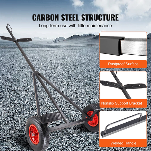 VEVOR Boat Trailer Dolly, 420lbs Load Capacity, Carbon Steel Trailer Mover με ρυθμιζόμενο μήκος 96&#039;&#039;-116&#039;&#039;, πνευματικά ελαστικά 16&#039;&#039; &amp; αντιολισθητικό στήριγμα στήριξης, για κινούμενο καγιάκ μηχανοκίνητο σκάφος ψαρέματος