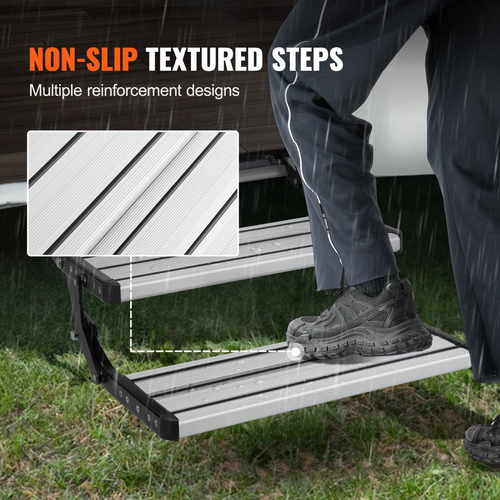 Εγχειρίδιο VEVOR RV Steps 2-Step Retractable RV Stairs 440 LBS RV Trailer Camper