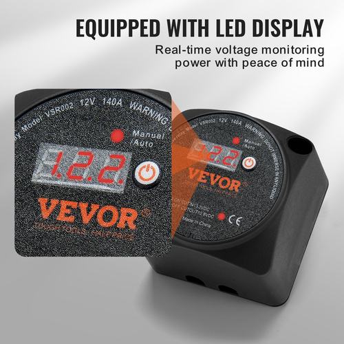 VEVOR Split Charge Relay Voltage Sense Relay 12V 140A Dual Battery Isolator