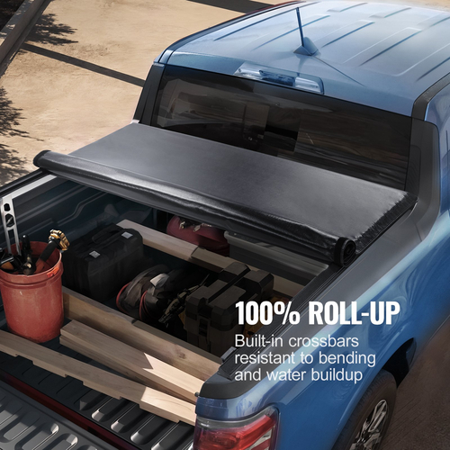 Κάλυμμα κρεβατιού VEVOR Truck, Roll Up Truck Bed Tonneau Cover, Συμβατό με 2009-2024 Ford F-150 Styleside κρεβάτι, για κρεβάτι 5,5 x 5,4 ft, μαλακό υλικό PVC, 100% κάλυμμα πρόσβασης κρεβατιού Roll Up Tonneau