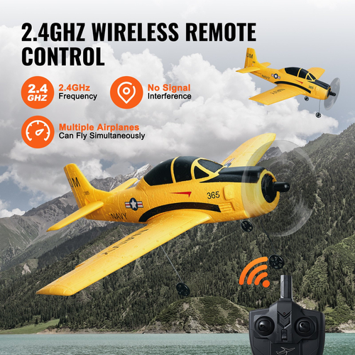 VEVOR RC Airplane Trainer Aircraft EPP Foam RC Plane Toy 2,4 GHz Τηλεχειριστήριο