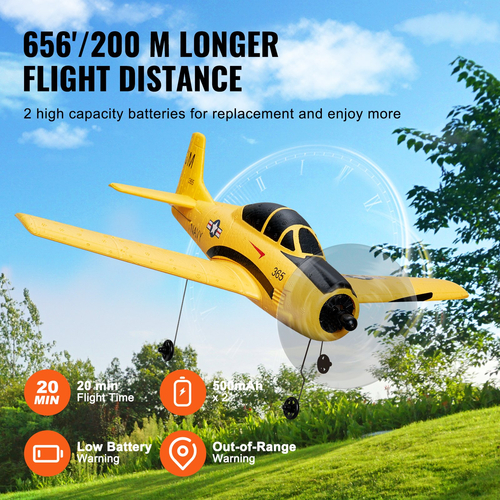VEVOR RC Airplane Trainer Aircraft EPP Foam RC Plane Toy 2,4 GHz Τηλεχειριστήριο