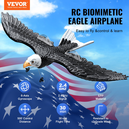 Τηλεχειριστήριο VEVOR RC Airplane Biomimetic Eagle EPP Foam RC Plane Toy 2,4 GHz