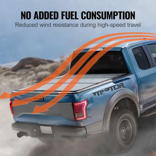 VEVOR Tri-Fold Tonneau Cover Truck Bed Cover for 2015-2024 Ford F-150 LED Light