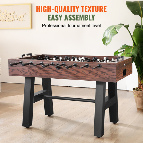 VEVOR Foosball Τραπέζι, 55 ιντσών Standard Size Τραπέζι Foosball, Εσωτερικό τραπέζι πλήρους μεγέθους για το σπίτι, την οικογένεια και την αίθουσα παιχνιδιών, ποδόσφαιρο με τραπέζι για ποδόσφαιρο, περιλαμβάνει 4 μπάλες και 2 ποτηροθήκες