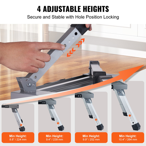 VEVOR Step Stool 1-Step 150KG Χωρητικότητα, Πτυσσόμενη σκάλα από κράμα αλουμινίου, ρυθμιζόμενο ύψος, φορητά σκαμπό για ενήλικες, αντιολισθητικές στιβαρές σκάλες για γραφείο, τροχόσπιτα, μπάνια, υπνοδωμάτια