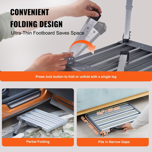 VEVOR Step Stool 1-Step 150KG Χωρητικότητα, Πτυσσόμενη σκάλα από κράμα αλουμινίου, ρυθμιζόμενο ύψος, φορητά σκαμπό για ενήλικες, αντιολισθητικές στιβαρές σκάλες για γραφείο, τροχόσπιτα, μπάνια, υπνοδωμάτια