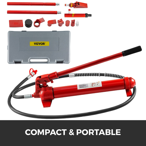 VEVOR 12 Ton Porta Power Kit 1,4m Oil Hose Hydraulic Car Jack Ram Autobody Repair Frame Ηλεκτρικά εργαλεία για επισκευή αυτοκινήτων και κατασκευή υδραυλικού εξοπλισμού
