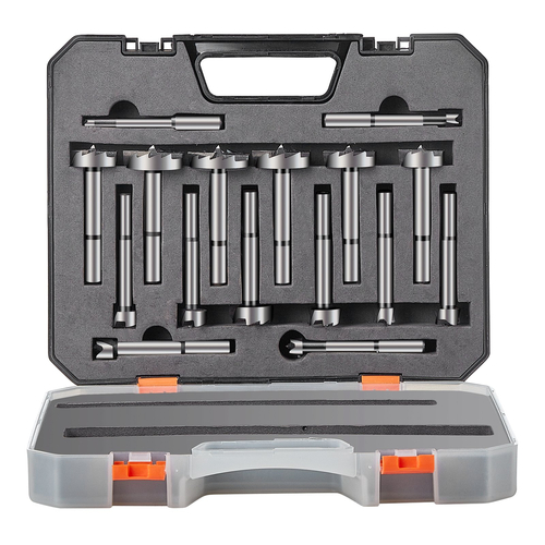 VEVOR Forstner Bit Set, 16 Pcs Forstner Drill Bits Set, 1/4&quot; έως 1-5/8&quot;, Carbon Steel, με Universal Round Shenk, Forstner Drill Bit for Wood and Composite Board, Forstner Bits for Woodworking