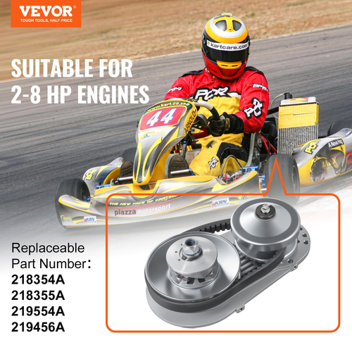 VEVOR 2000 RPM Συμπλέκτης μετάδοσης κίνησης Ανθεκτικός συμπλέκτης με κινητήρα 2-8 HP και ελαστικό ιμάντα
