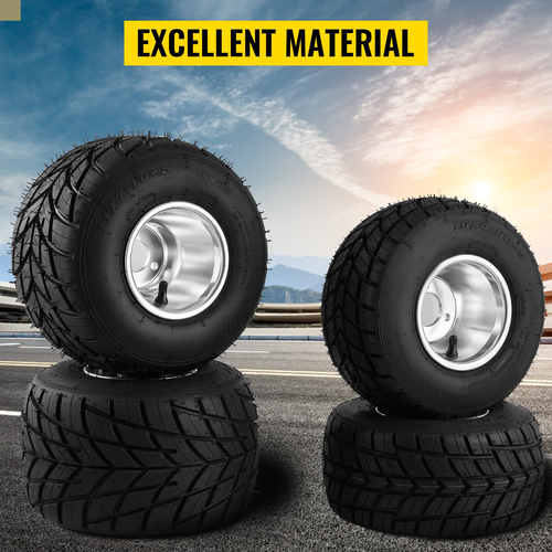 VEVOR Go Kart Wheels Rain Tires Set 4 Rim &amp; Tire Durable 10X4.50-5 11x6.0-5