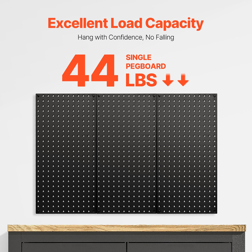 VEVOR Metal Pegboard Panels 3 panels 24&quot; x 12&quot; Wall Organizer for Garage Tool
