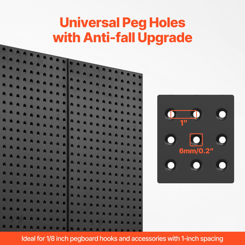 VEVOR Metal Pegboard Panels 3 panels 24&quot; x 12&quot; Wall Organizer for Garage Tool