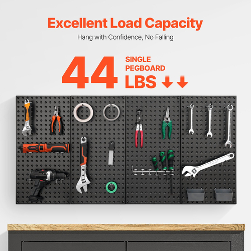 VEVOR Metal Pegboard Panels 4 panels 24&quot; x 12&quot; Wall Organizer for Garage Tool