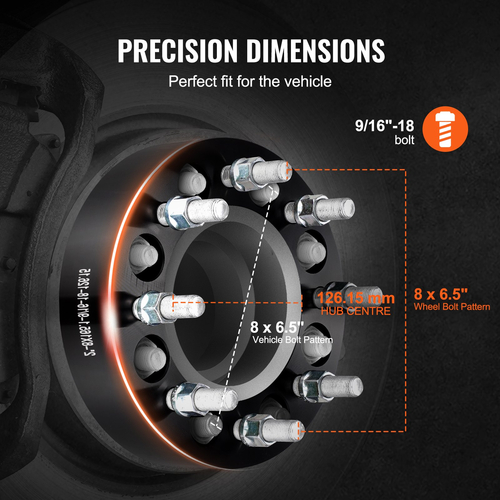 VEVOR 2&quot; 8&quot;x6.5&quot; Αποστάτες τροχού Αντάπτορες τροχών 8 Lug Forged Spacer 2 ΤΕΜ Μαύρο