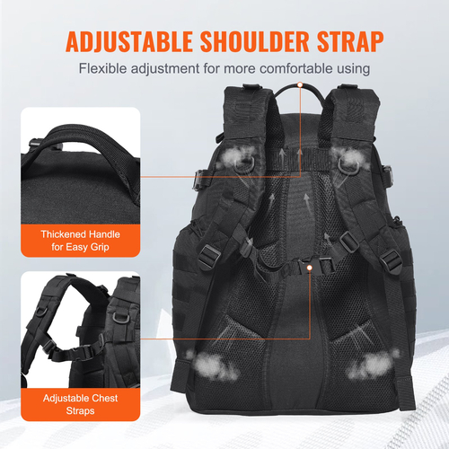 VEVOR Tactical Backpack 40L Military Backpack με Molle Mode &amp; Sponge Pad Black