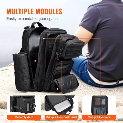 VEVOR Tactical Backpack 25L Military Backpack με Molle Mode &amp; 3 διαμερίσματα