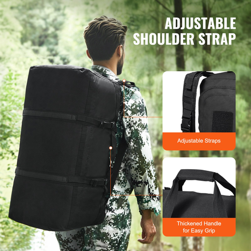 VEVOR Tactical Duffle Bag Duffle Gym Bag 100L with Molle Design &amp; Multi-mesh bag