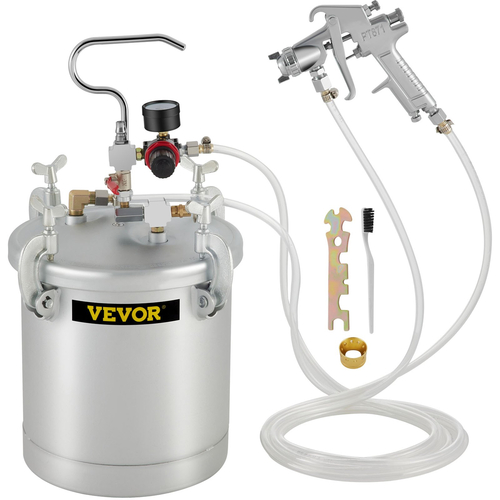 VEVOR Commercial Paint Pressure Tank 2,5 Galllons Pressure Pot Tank 10L Pressure Paint Pot Feed Spray Spray 1,5mm Nozzle Paint Spray for 10L Painting