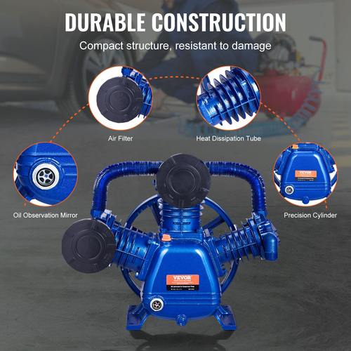 Κεφαλή αντλίας αεροσυμπιεστή VEVOR 10HP 17,5CFM @ 90PSI 3-κύλινδρος εμβόλου αντλίας