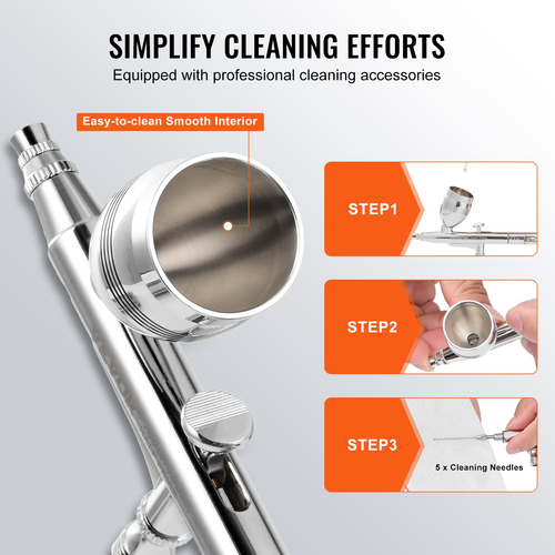 Πιστόλι VEVOR Airbrush Gun, 0,3 mm και 0,5 mm Dual Action Gravity Feed Airbrush, Airbrush Kit με 2/7/12ml χάλκινα κύπελλα και αξεσουάρ καθαρισμού, πιστόλι Air Brush για μοντέλα βαφής, κέικ, επιδόρπια, τέχνη νυχιών