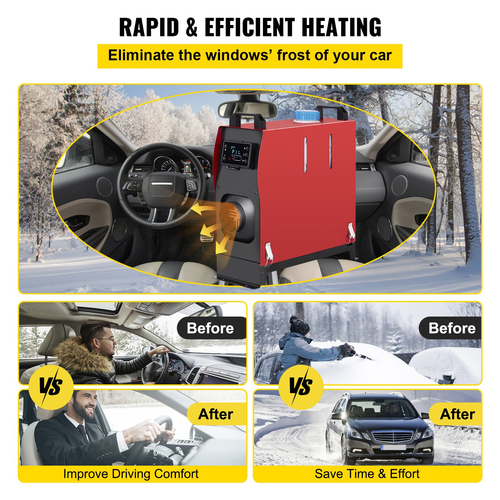 VEVOR 5KW Diesel Air Heater, All in One Σιγαστήρα 12V Diesel Heater Parking, Diesel Heater Remote Control with LCD Switch