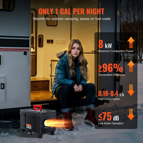 VEVOR Diesel Air Heater 12V/24V 8KW Bluetooth APP Τηλεχειριστήριο για Οχήματα