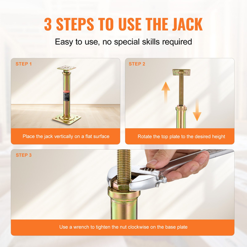 VEVOR 4PCS Ρυθμιζόμενος ανελκυστήρας δαπέδου Jack Post House ισοπεδωτική ανύψωση δαπέδου 11,6&quot;-16&quot; Ύψος
