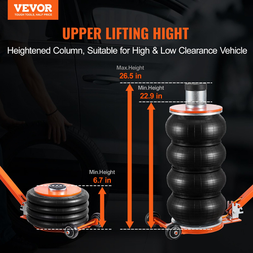 VEVOR Air Jack 6 Ton/13000 lbs Πνευματικός γρύλος με ψηλή κολόνα για Sedan