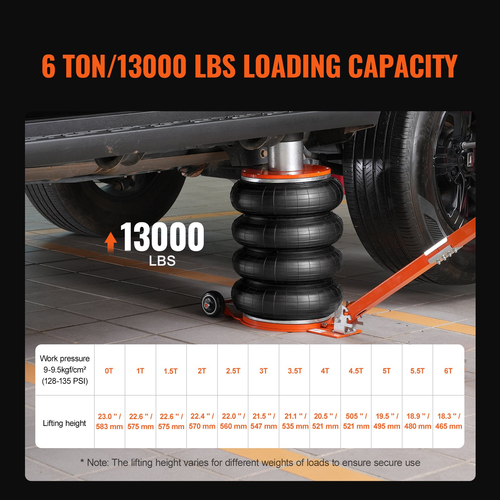 VEVOR Air Jack 6 Ton/13000 lbs Πνευματικός γρύλος με ψηλή κολόνα για Sedan