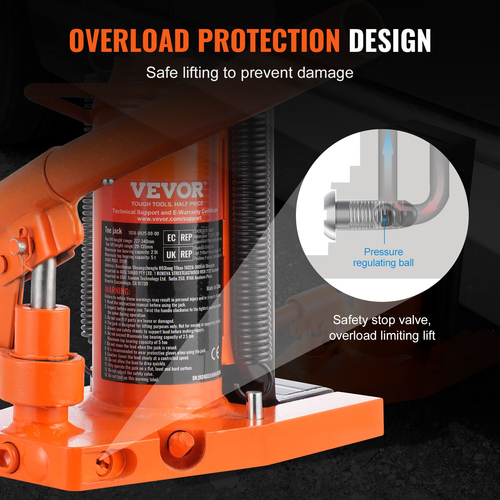VEVOR Hydraulic Toe Jack, 2,5 Ton On Toe Jack Lift, 5 Ton On Top Lift Capacity Machine Jack, 0,8-5,3 in Toe Height, 8,9-13,4 in Toe Height, Air Hydraulic Claw Jack for Machinery, Industry