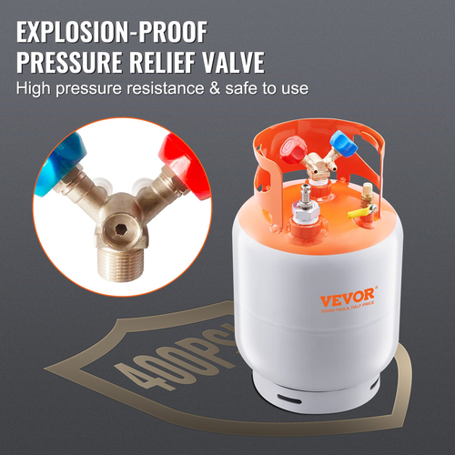 VEVOR Refrigerant Recovery Reclaim 30lb δοχείο κυλίνδρου με πλωτό διακόπτη