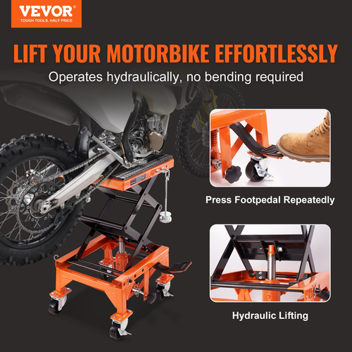 VEVOR Hydraulic Motorcycle Lift Table 350 LBS Dirt Bike Scissor Jack Stand