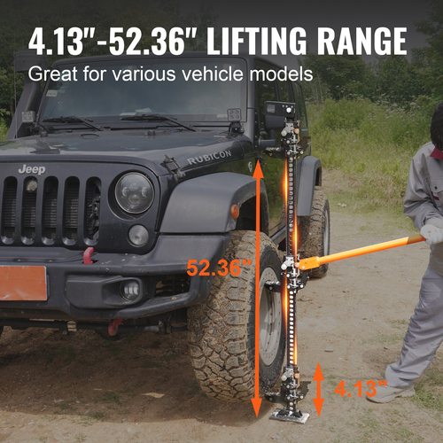 VEVOR High Lift Farm Jack, 60&quot; Utility Farm Jack, 7000 lbs Capacity Ratcheting Off Road Utility Jack, Heavy-Duty Farm Jack για τρακτέρ, φορτηγό, SUV, ανυψωτικό προφυλακτήρα, πορτοκαλί