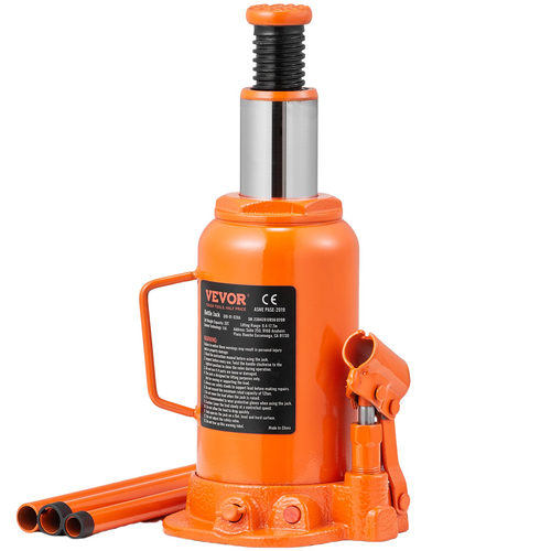 VEVOR Hydraulic Bottle Jack, 20 Ton/44092 LBS All Welded Bottle Jack, 240-450 mm Range Lifting, με μακριά λαβή 3 τμημάτων, για αυτοκίνητο, Pickup Truck, Truck, RV, Auto Repair, Industrial Engineering