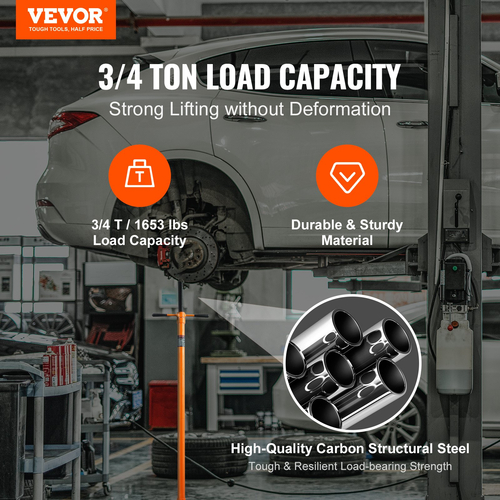 Βάση στήριξης VEVOR Underhoist, χωρητικότητα 3/4 τόνους κάτω από βάση ανυψωτικού γρύλου, ανύψωση από 52,8&quot; έως 76&quot;, Ρουλεμάν με λαβή περιστροφής με πόλο, βίδα με σπείρωμα αυτοασφάλισης, εξαρτήματα οχήματος στήριξης