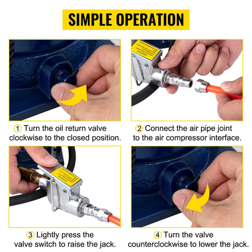 VEVOR Air Hydraulic Bottle Jack, 32 Ton/70550lbs Pneumatic Hydraulic Bottle Jack, Pneumatic/manual Dual Operation Bottle Lift Jack, with Manual Hand Pump for Heavy Duty Auto Truck RV Repair Lift