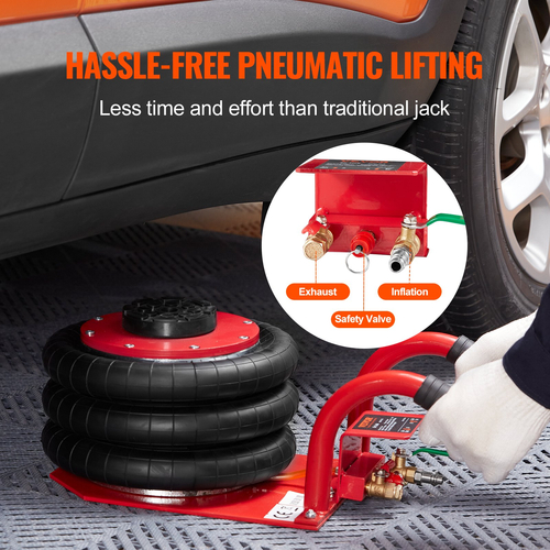 VEVOR Triple Bag Air Jack 3 Ton/6600 lbs Πνευματικός γρύλος για ανύψωση SUV αυτοκινήτου