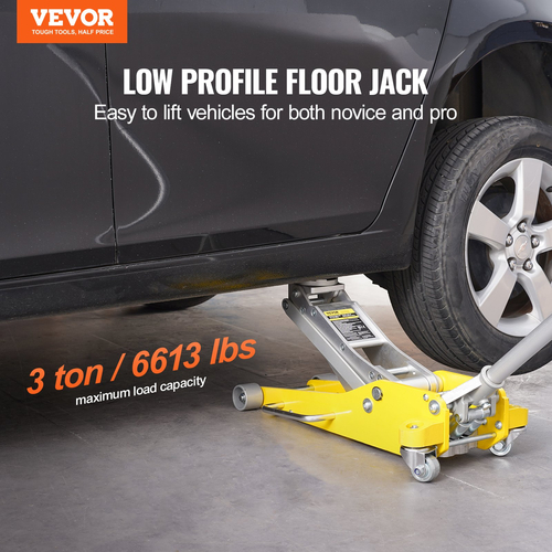 VEVOR Χαμηλού Προφίλ δαπέδου Jack 3 Ton Heavy Duty Dual Piston Rapid Pump
